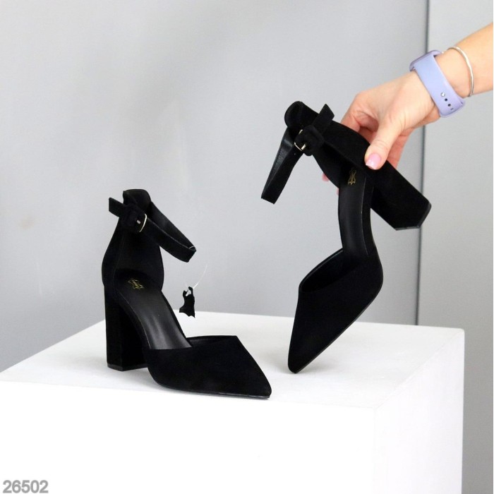 Туфлі жіночі натуральна замша чорні 35,36,37,38,39,40р