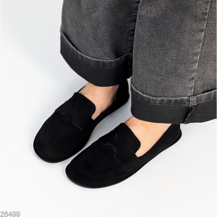 Мокасини жіночі еко-замша чорні 36,37,38,39р