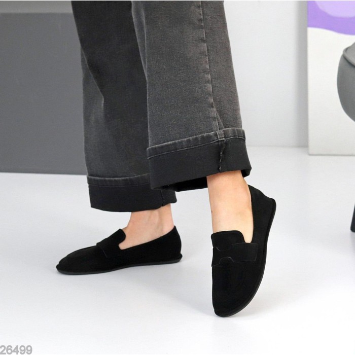 Мокасини жіночі еко-замша чорні 36,37,38,39р