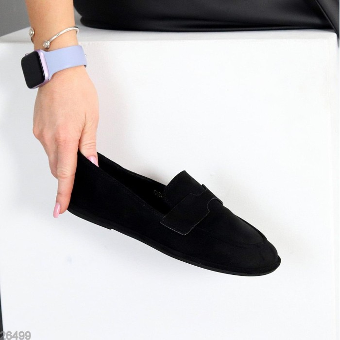 Мокасини жіночі еко-замша чорні 36,37,38,39р