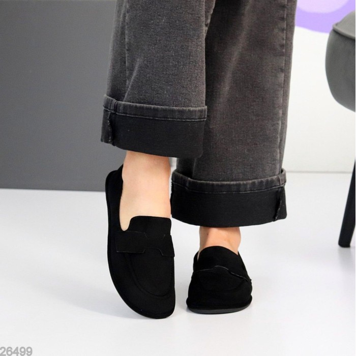 Мокасини жіночі еко-замша чорні 36,37,38,39р