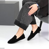 Мокасини жіночі еко-замша чорні 36,37,38,39р