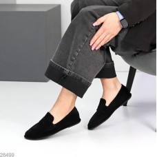 Мокасини жіночі еко-замша чорні 36,37,38,39р