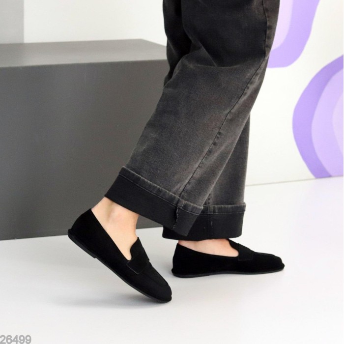 Мокасини жіночі еко-замша чорні 36,37,38,39р