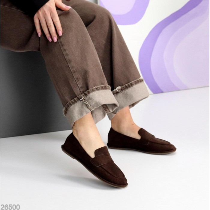 Мокасини жіночі еко-замша колір-шоколад 36,37,38,39р