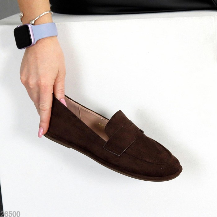 Мокасини жіночі еко-замша колір-шоколад 36,37,38,39р