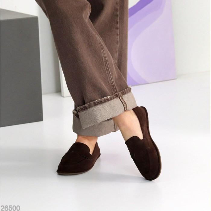 Мокасини жіночі еко-замша колір-шоколад 36,37,38,39р