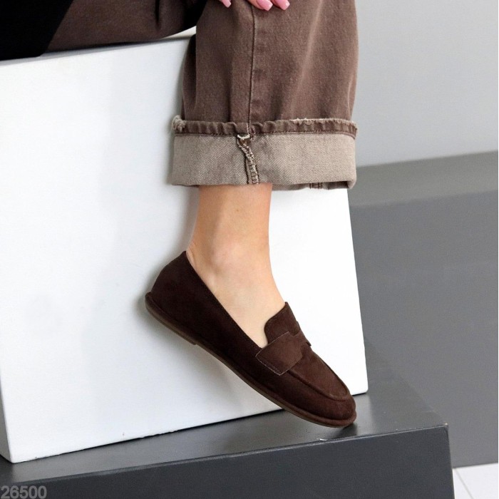 Мокасини жіночі еко-замша колір-шоколад 36,37,38,39р