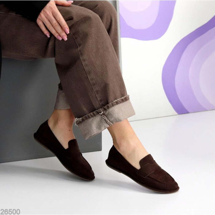 Мокасини жіночі еко-замша колір-шоколад 36,37,38,39р