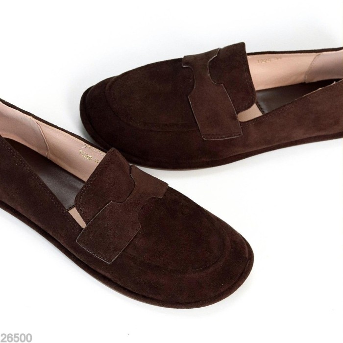 Мокасини жіночі еко-замша колір-шоколад 36,37,38,39р