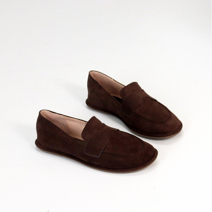 Мокасини жіночі еко-замша колір-шоколад 36,37,38,39р