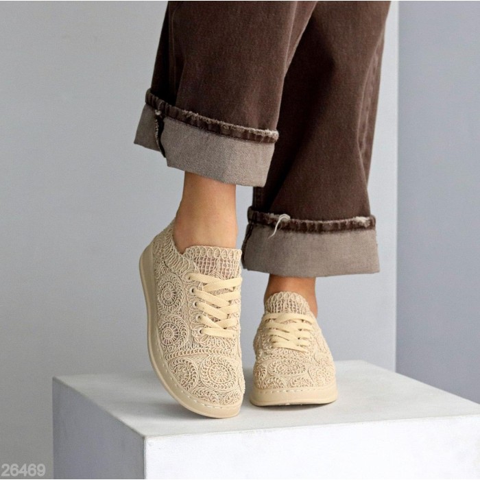 Кеди жіночі текстиль бежеві 39р