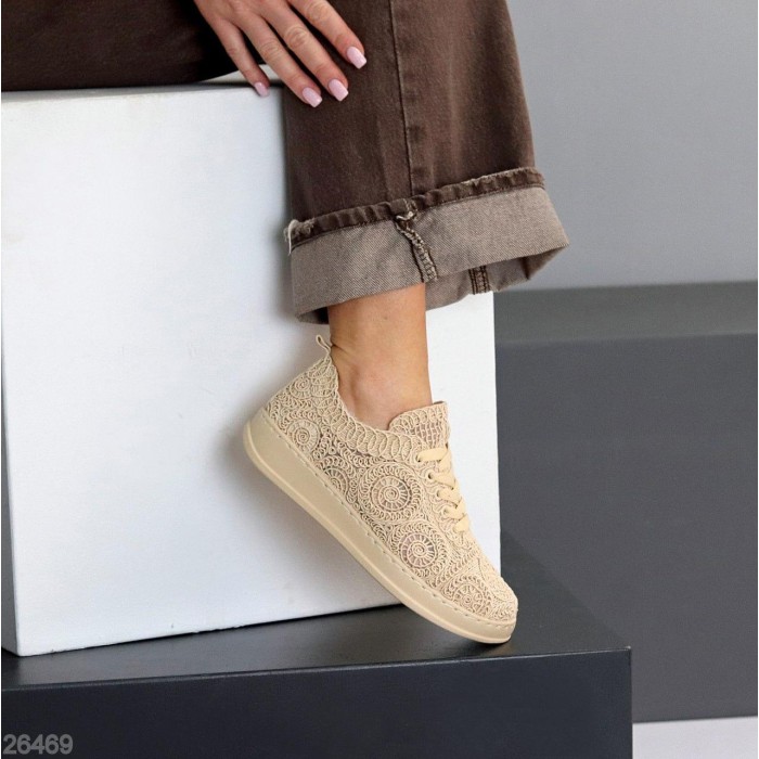 Кеди жіночі текстиль бежеві 39р