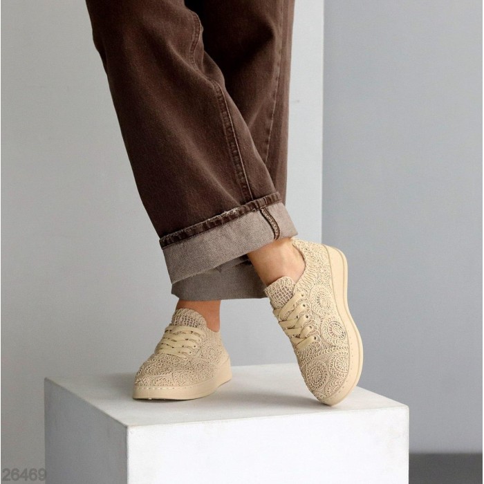 Кеди жіночі текстиль бежеві 39р