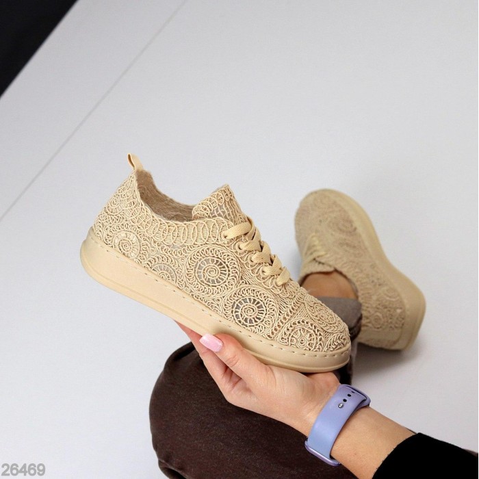 Кеди жіночі текстиль бежеві 39р