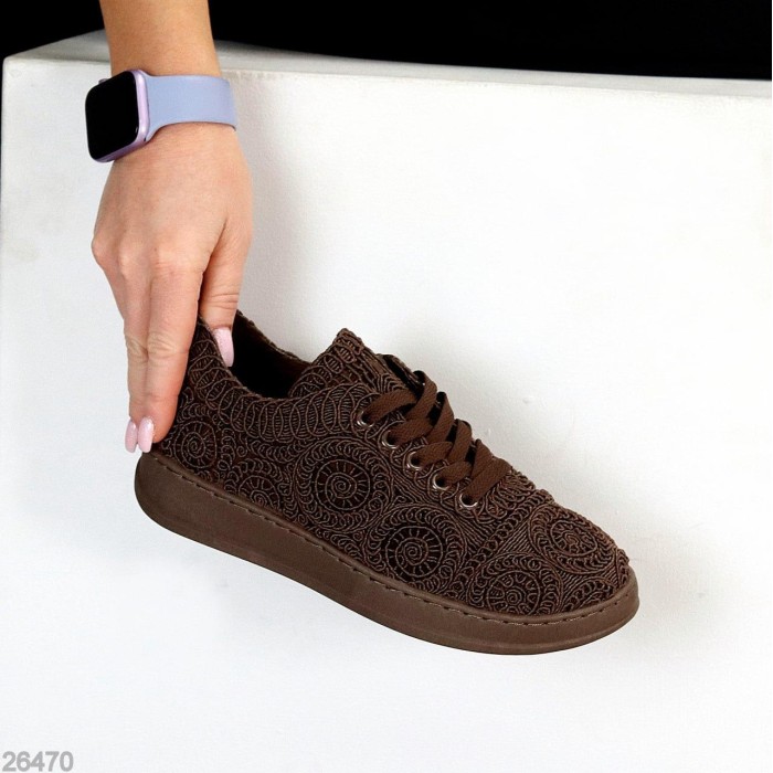 Кеди жіночі текстиль колір-шоколад 36р