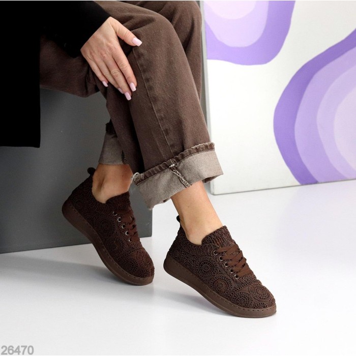 Кеди жіночі текстиль колір-шоколад 36р