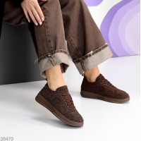 Кеди жіночі текстиль колір-шоколад 36р