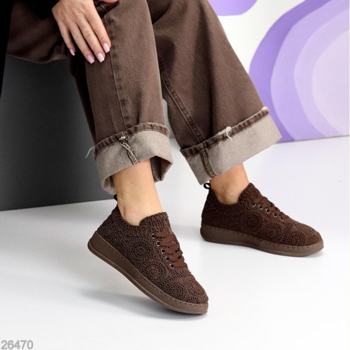 Кеди жіночі текстиль колір-шоколад 36р