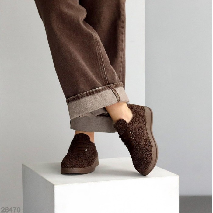 Кеди жіночі текстиль колір-шоколад 36р