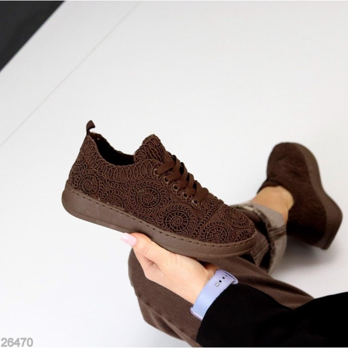 Кеди жіночі текстиль колір-шоколад 36р