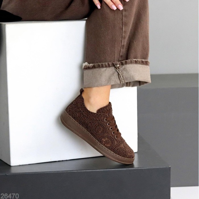 Кеди жіночі текстиль колір-шоколад 36р