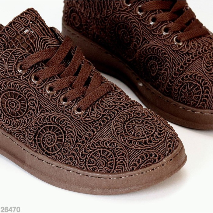 Кеди жіночі текстиль колір-шоколад 36р