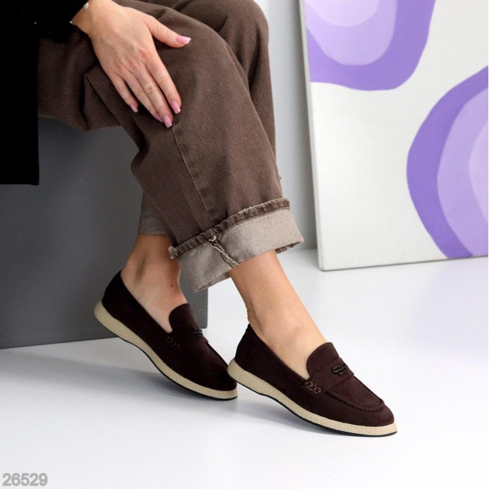 Лофери жіночі еко-замша колір-шоколад 36,38,39,40р.