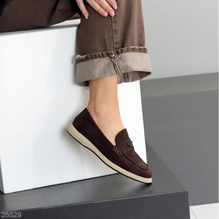 Лофери жіночі еко-замша колір-шоколад 36,38,39,40р.