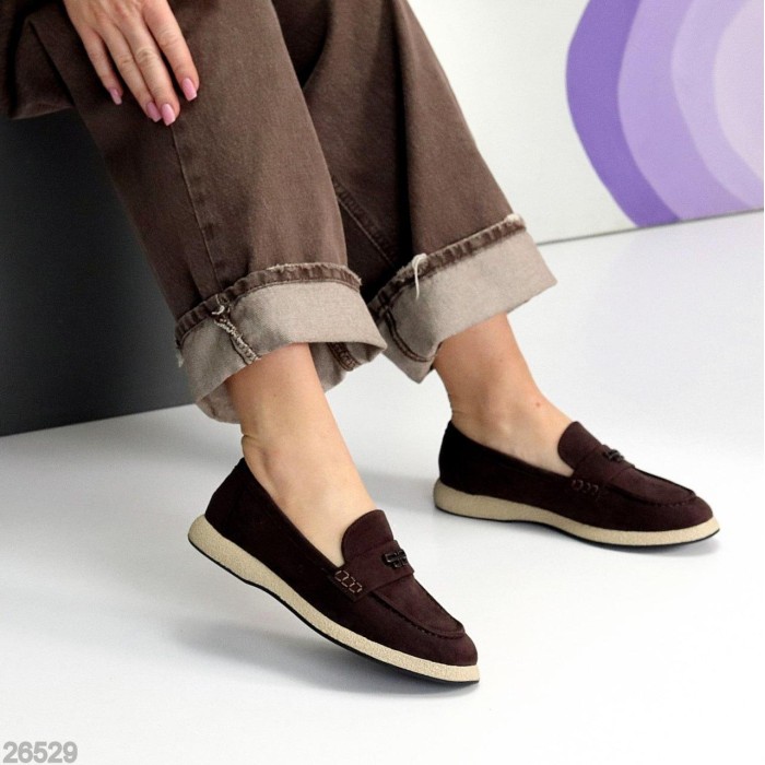 Лофери жіночі еко-замша колір-шоколад 36,38,39,40р.