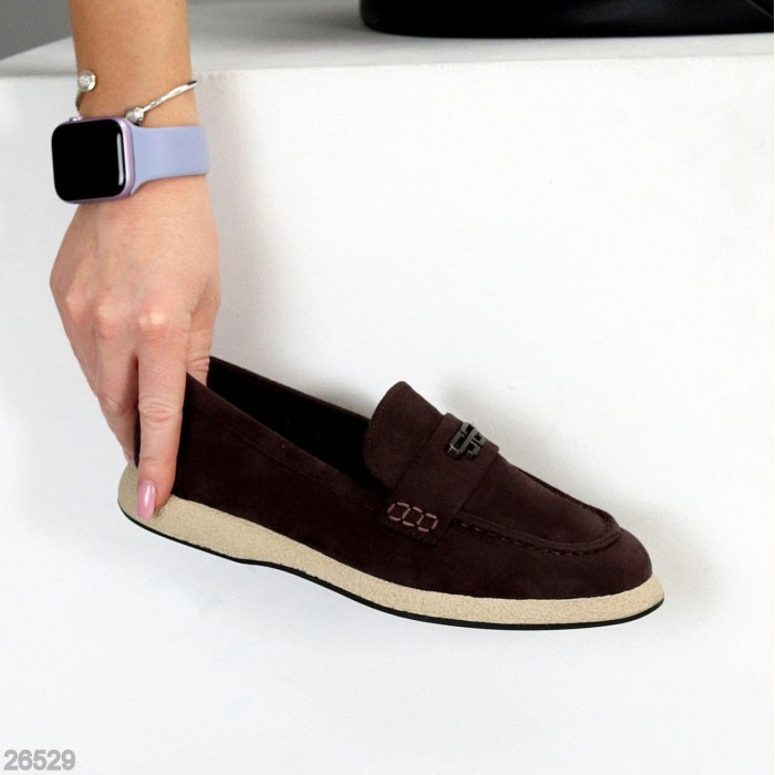 Лофери жіночі еко-замша колір-шоколад 36,38,39,40р.