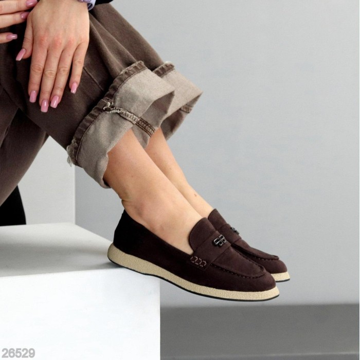 Лофери жіночі еко-замша колір-шоколад 36,38,39,40р.