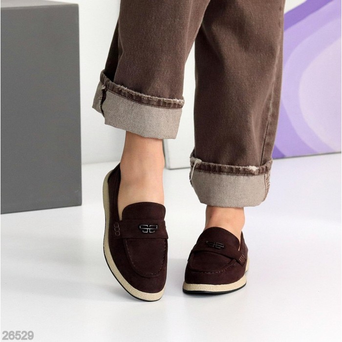 Лофери жіночі еко-замша колір-шоколад 36,38,39,40р.