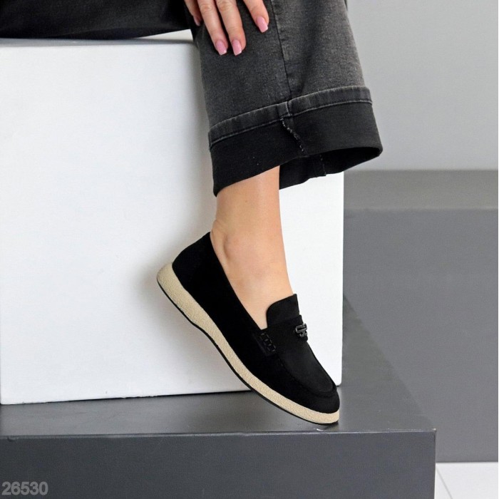 Лофери жіночі еко-замша колір-чорний 36,38,39,41р.