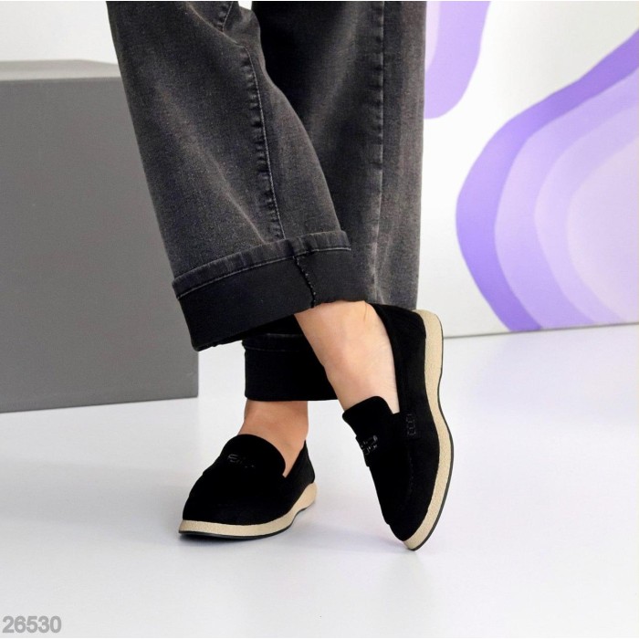 Лофери жіночі еко-замша колір-чорний 36,38,39,41р.