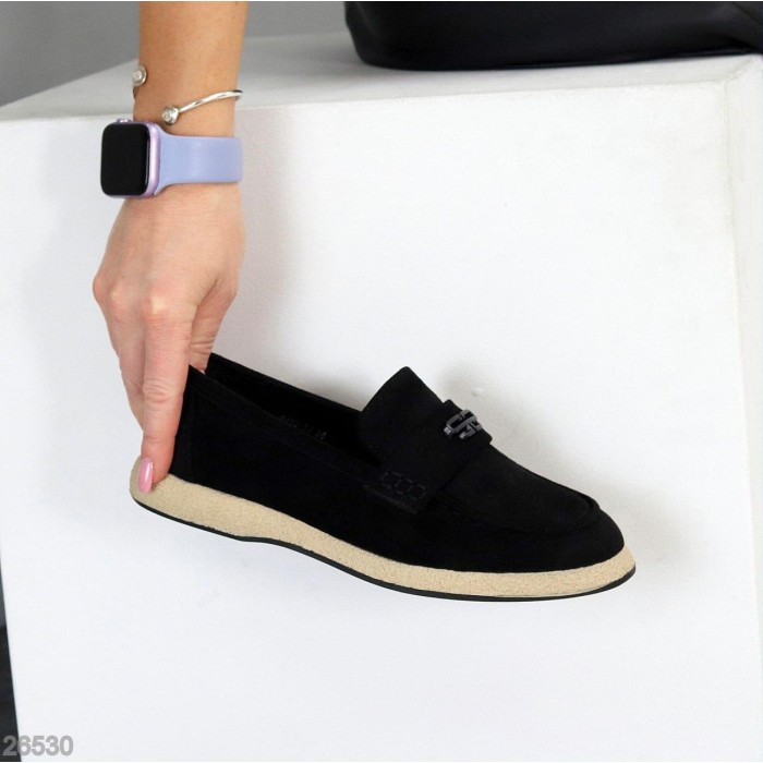 Лофери жіночі еко-замша колір-чорний 36,38,39,41р.