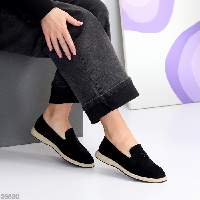 Лофери жіночі еко-замша колір-чорний 36,38,39,41р.