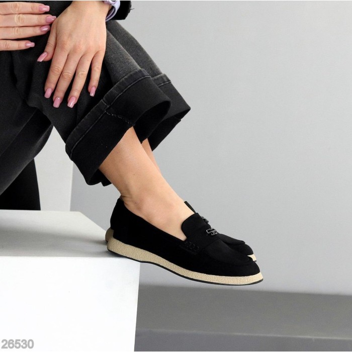 Лофери жіночі еко-замша колір-чорний 36,38,39,41р.