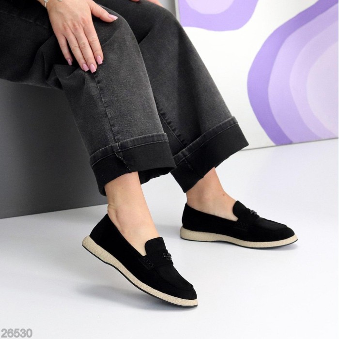 Лофери жіночі еко-замша колір-чорний 36,38,39,41р.