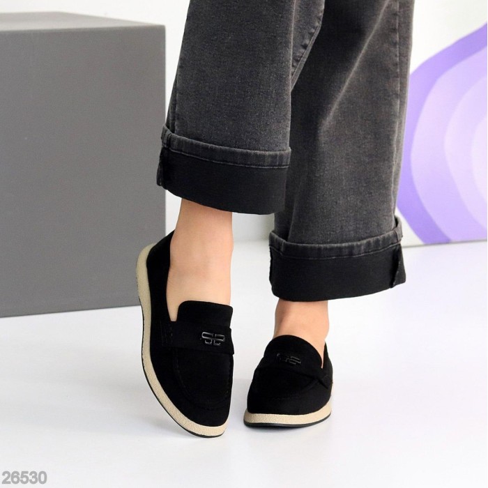 Лофери жіночі еко-замша колір-чорний 36,38,39,41р.