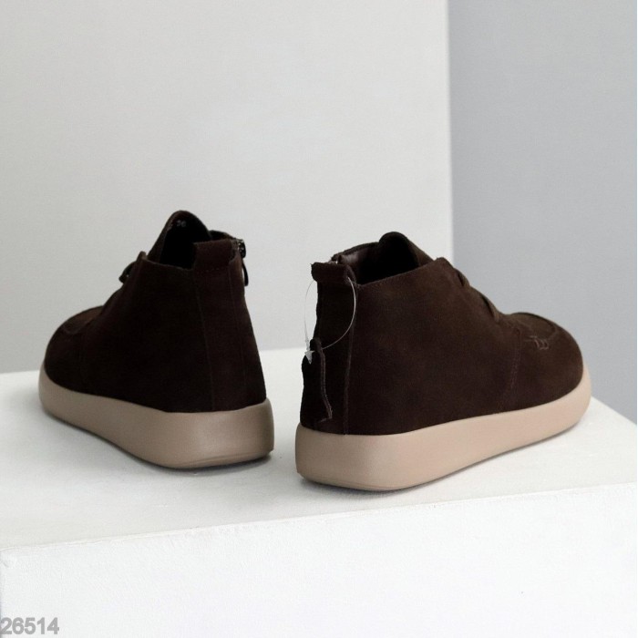 Черевики жіночі натуральна замша колір-шоколад демі 36р