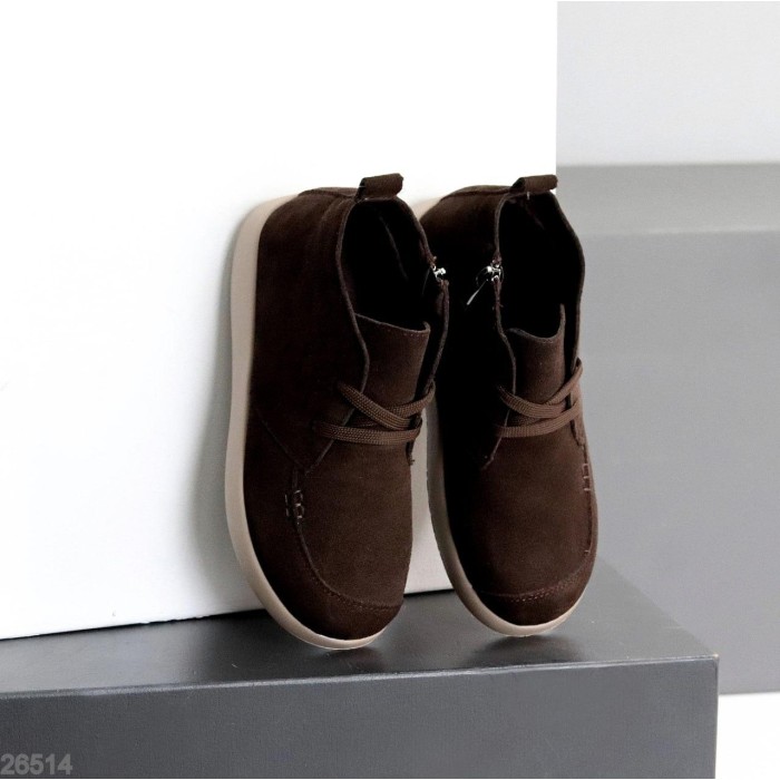 Черевики жіночі натуральна замша колір-шоколад демі 36р