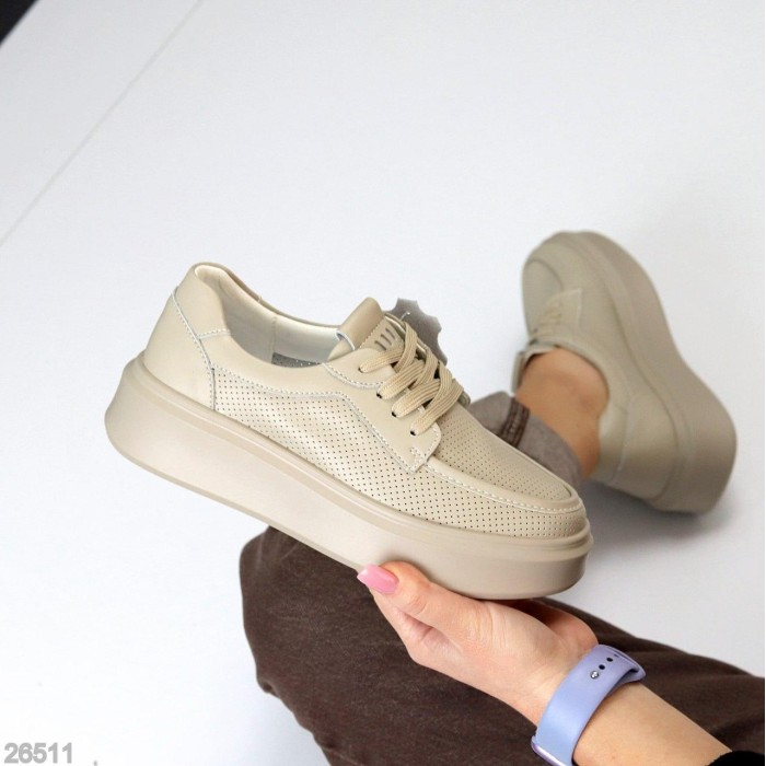 Мокасини жіночі натуральна шкіра беж 36,37,38,39,40р