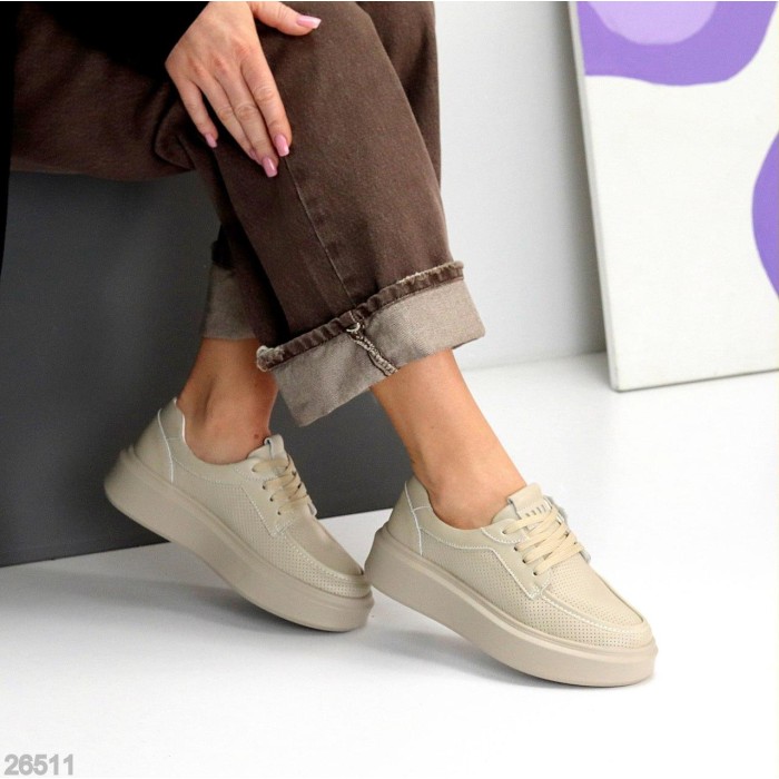 Мокасини жіночі натуральна шкіра беж 36,37,38,39,40р