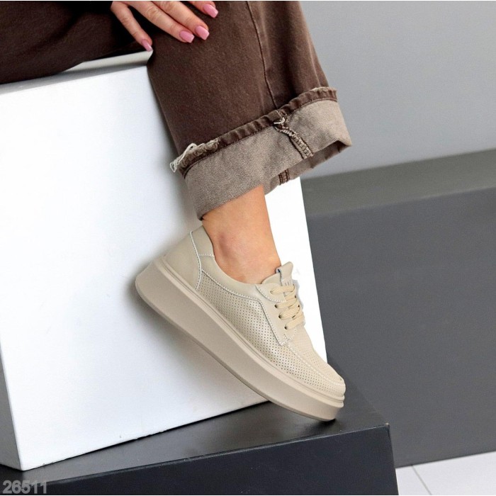 Мокасини жіночі натуральна шкіра беж 36,37,38,39,40р