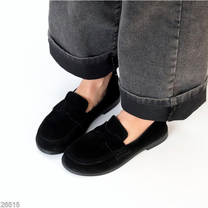 Мокасини жіночі натуральна замша чорні 36,38,40р