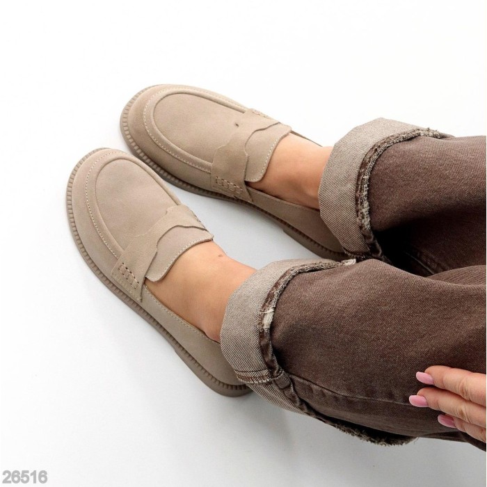 Мокасини жіночі натуральна замша беж 36,37,38,39,40,41р