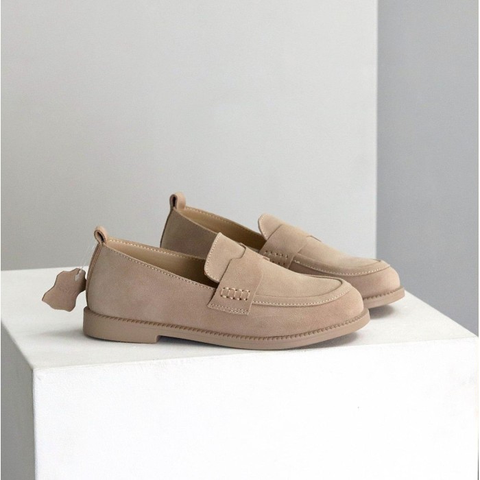 Мокасини жіночі натуральна замша беж 36,37,38,39,40,41р