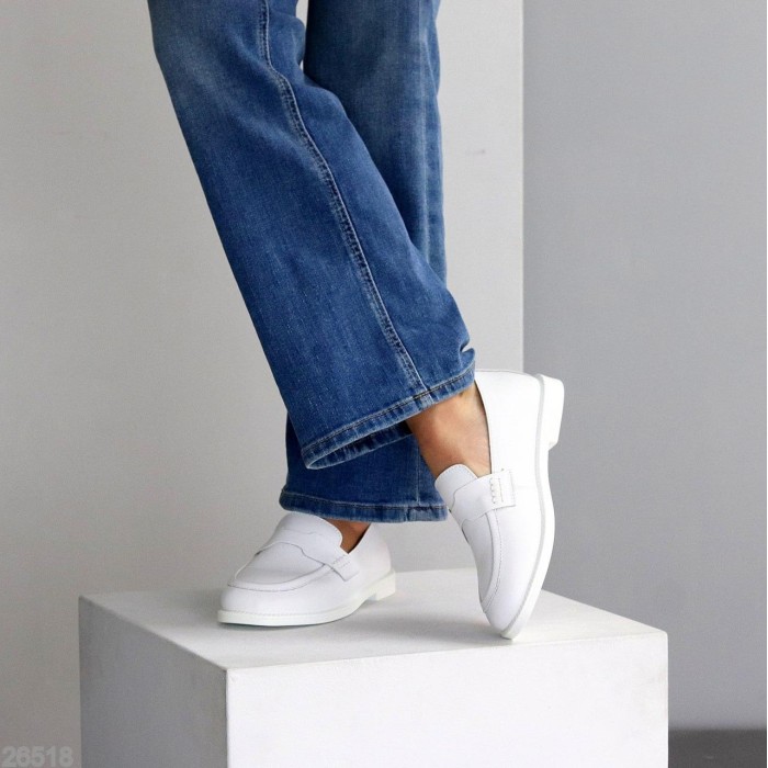 Мокасини жіночі натуральна шкіра білі 37,38,39,40,41р