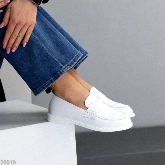 Мокасини жіночі натуральна шкіра білі 37,38,39,40,41р